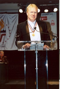 Karl Mecklenburg at induction ceremony for Colorado Hall of Fame