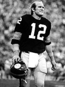 Terry Bradshaw passed for 299 yards against the Raiders, but took such a beating that he missed the next game against Cleveland.