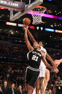 Tim Duncan is a two-time league MVP and led the Spurs to three titles in the decade.