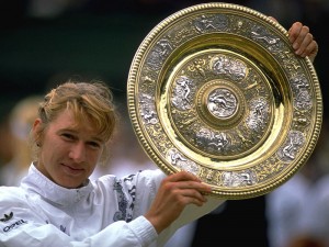 Seven of Steffi Graf's 22 career Grand Slam titles came at Wimbledon.