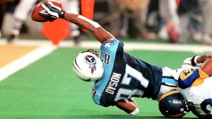 Kevin Dyson's stretch on the final play of Super Bowl XXXIV ended one yard short of the end zone.