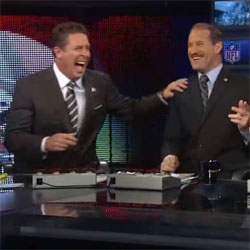 Cowher seems a little out of place hamming it up on the CBS pregame show.