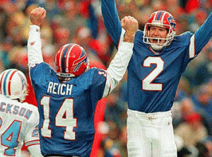 The game winning field goal by Steve Christie completed the Bills comeback from down 35-3.