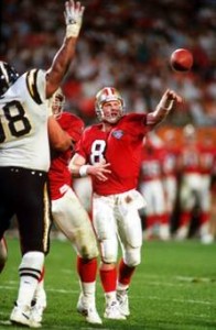 Steve Young tossed six touchdowns in Super Bowl XXIX.