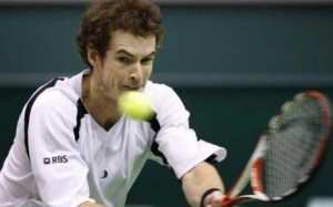Andy Murray in action at Dubai.