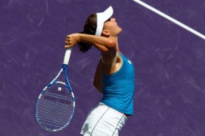 Agnieszka Radwanska reached the quarterfinals in Miami.