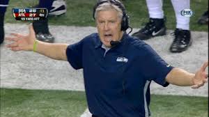 Carroll confused: Seahawks coach Pete Carroll apparently didn't call timeout and was outraged with the official.