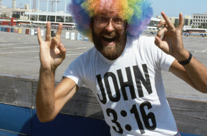 For years Rollen Stewart and his rainbow wig were fixtures at major sporting events.