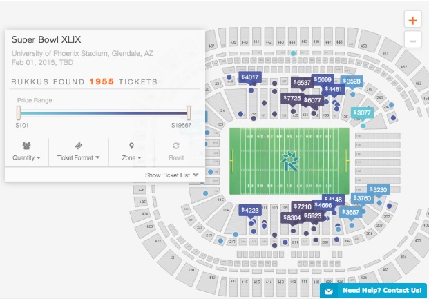 Rukkus has a wide variety of tickets available for Super Bowl XLIX