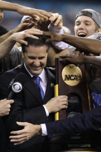 Kentucky coach John Calipari, shown here after he and the Wildcats won the 2012 national championship, has proven he can recruit at the highest level.