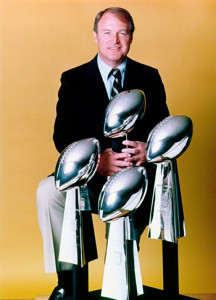 Chuck Noll coached the Steelers to a 4-0 mark in the Super Bowl in the 1970's.